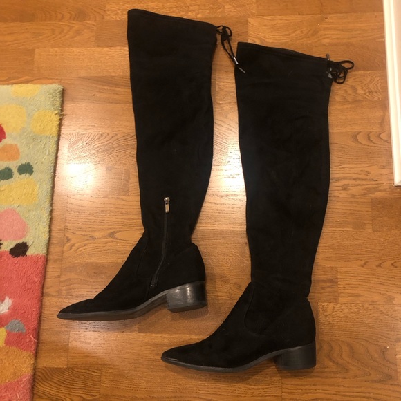 Over the knee black suede boots - Picture 5 of 7
